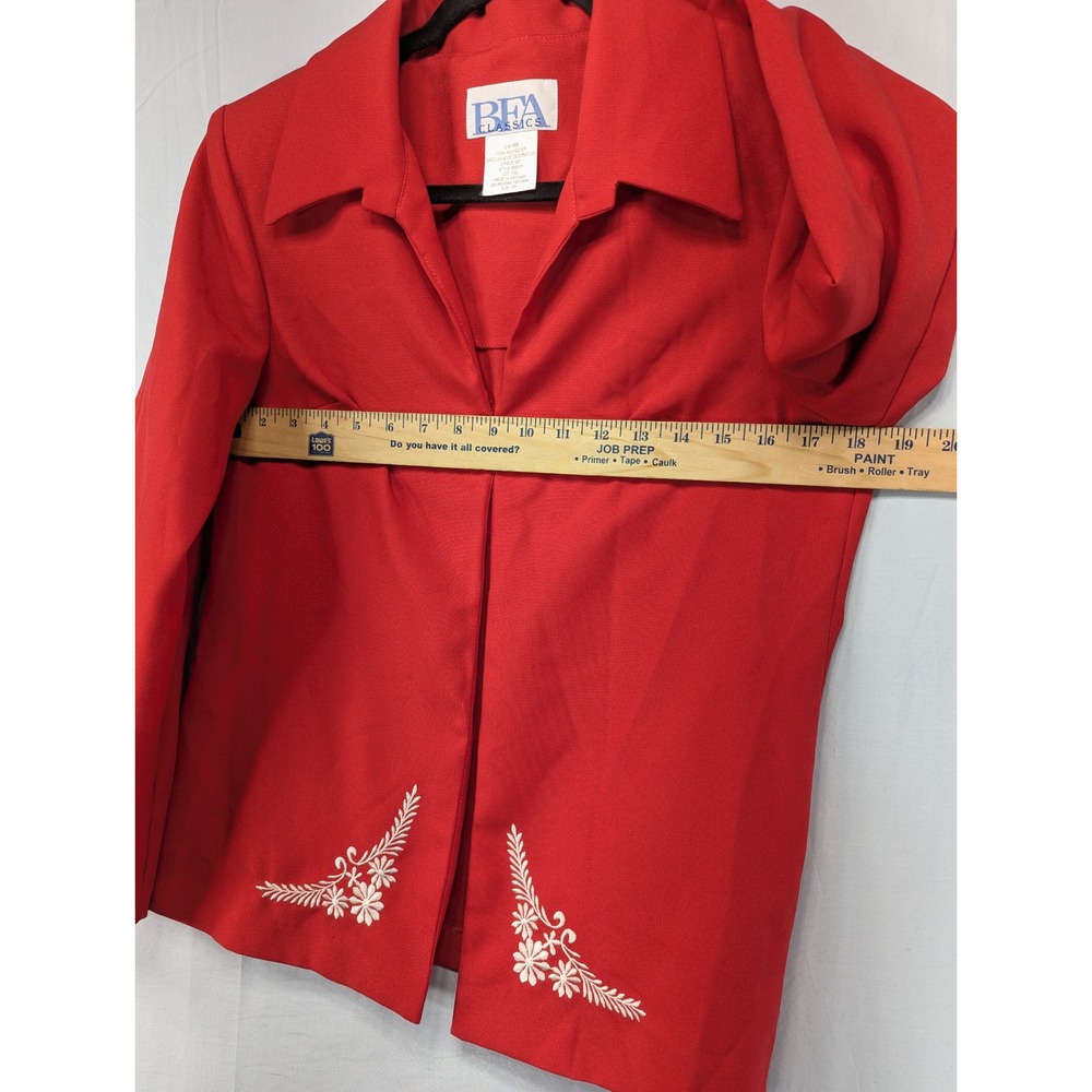 BFA Classics Red Embroidered Jacket‎ Piece Women's Size 10P - Picture 5 of 10